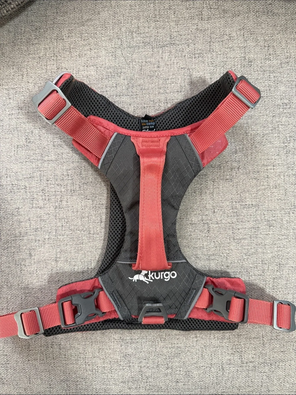 Kurgo Black and Red Padded Dog Harness Size Large